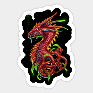 Poison Dragon Alt red Sticker